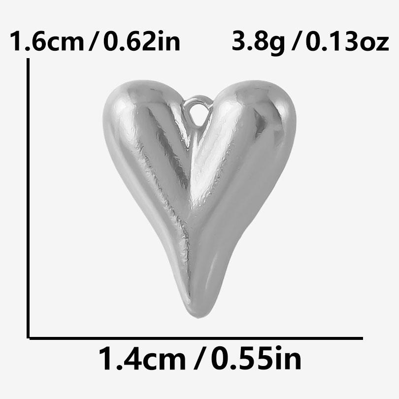 6pcs 13/15/16/29mm Fashion Heart Charm Stainless Steel Charms For Jewelry Making Supplies Handmade Earring Bracelet Love Pendant