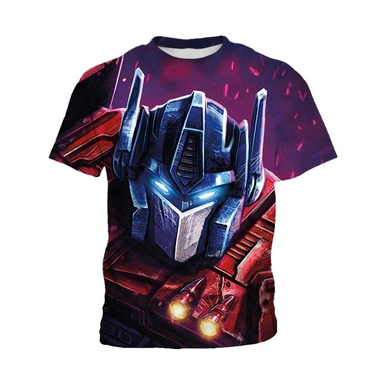 Optimus Prime Megatron Transformers 3D Printed Children's T-shirt, Boy Transformers Role Playing T-shirt, Casual and Comfortable