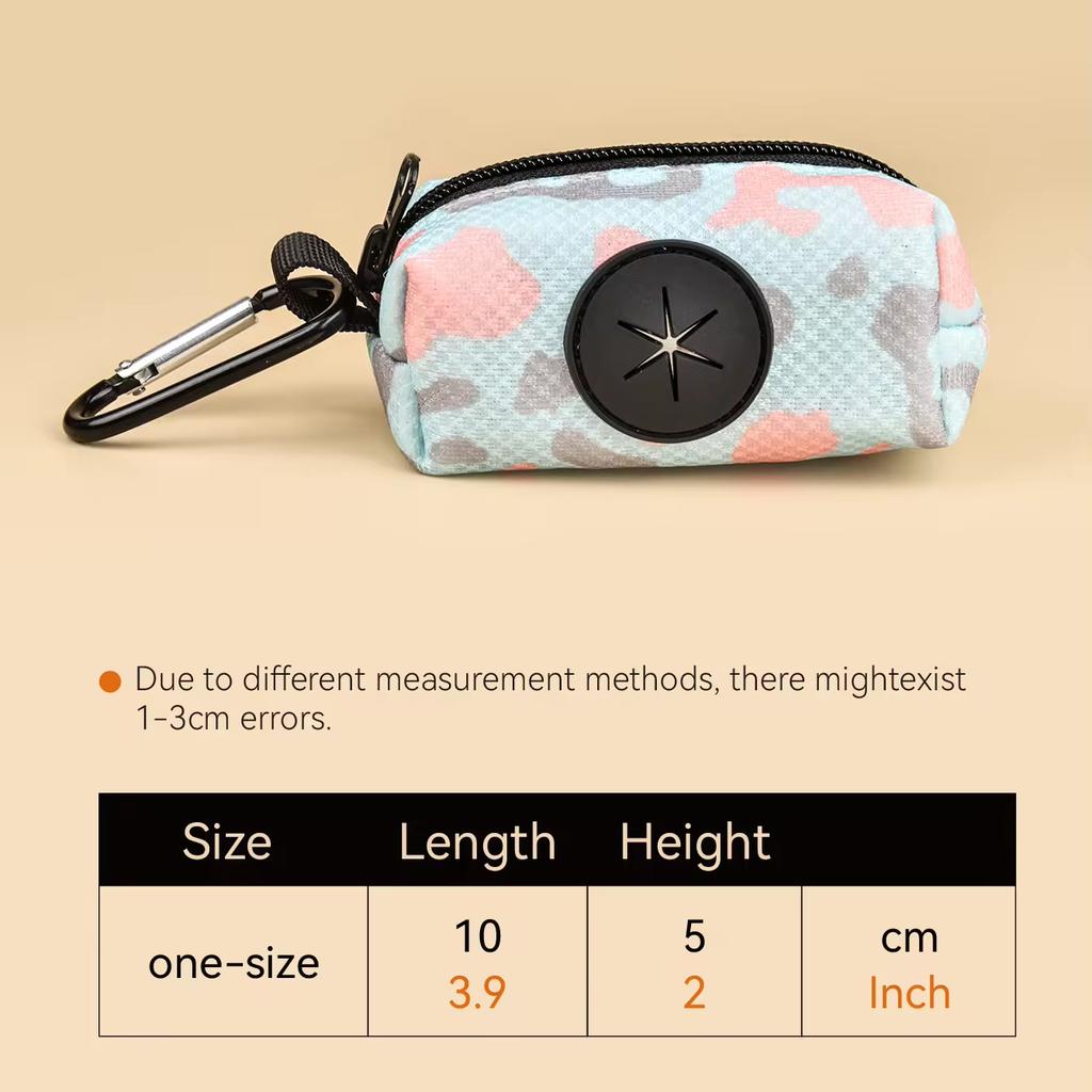 MIDEPET Soft Mesh Design Custom Pattern Print Accept Doggy Zipper Pouch with Carabiner Clip Dog Poop Bag Holder for Leash