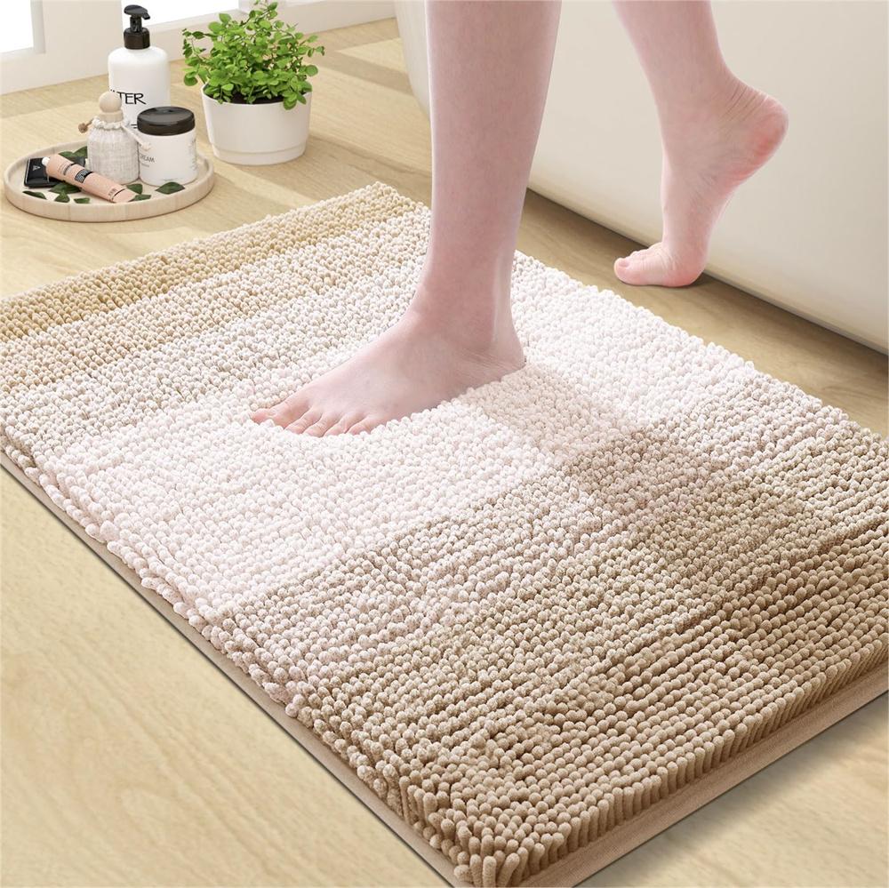 Olanly Super Absorbent Bathroom Rug Luxury Chenille Bath Mat Plush Non-slip Shower Mat Bathroom Carpet Welcome Deal Floor Mats