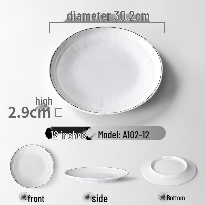 Melamine Imitation Porcelain Round Dinner Plate - Durable Restaurant and Buffet Dish