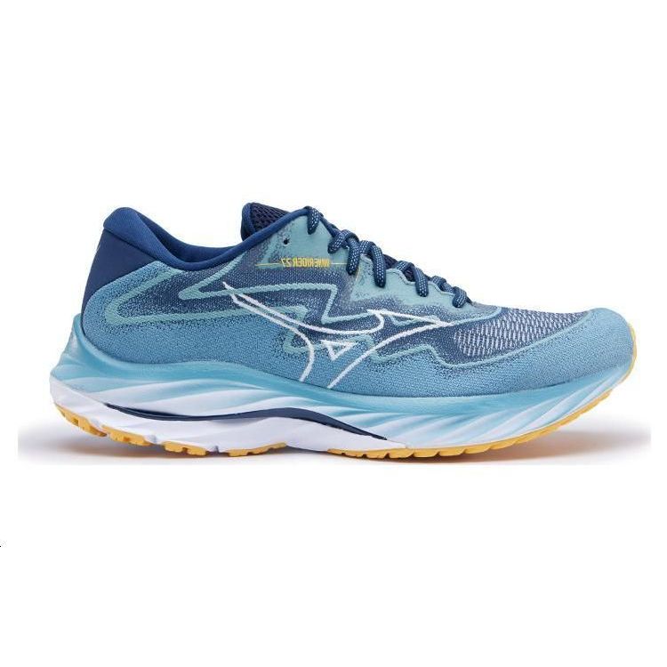 Mizuno Wave Rider 27 Lightweight Comfortable Fabric Shock Absorption Durable Resilience Low-Top Running Shoes Men Sneaker Blue J1GC237504