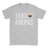 Vintage Ich Esse Arepas Venezolanisches Traditionelles Essen T-Shirts Unisex Rundhalsausschnitt Baumwolle T-Shirt Kurzarm T-Shirt Große Größen Kleidung