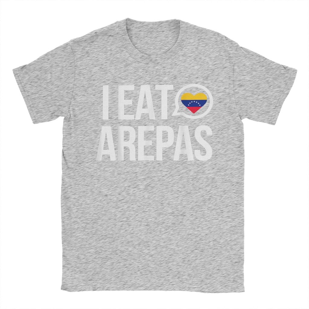 Vintage Ich Esse Arepas Venezolanisches Traditionelles Essen T-Shirts Unisex Rundhalsausschnitt Baumwolle T-Shirt Kurzarm T-Shirt Große Größen Kleidung