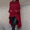 Women's Loose And Comfortable Pile Neck Long Sleeved Solid Color Long Hoodie