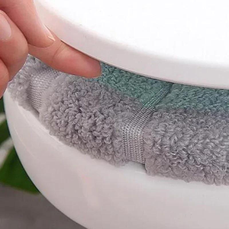 Thicken Toilet Seat Cover Mat Warm Soft Washable Closestool Portable Bathroom Accessories Protector Water Desechable Household