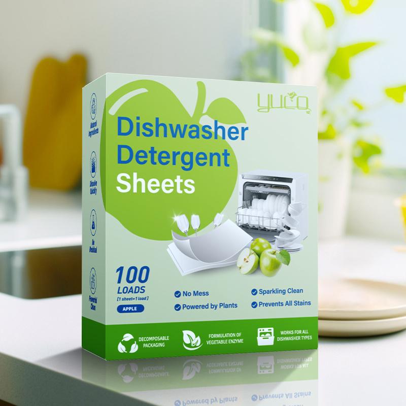 100 Loads Lemon Scented Dishwashing Tablets, Quick Dissolve Oil Stains,Gentle Cleaning Without, Powerful Oil Removal,Brightening