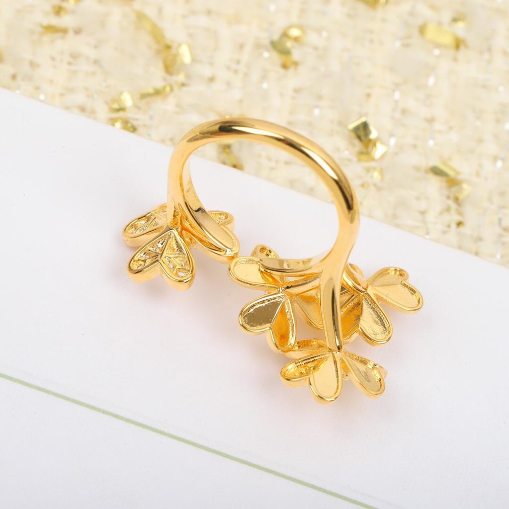 New 2023 Trend Top Quality Hot Brand Anniversary Gifts Luxury Jewelry Rings For Women Flowers Leaf Wedding Engagement Party
