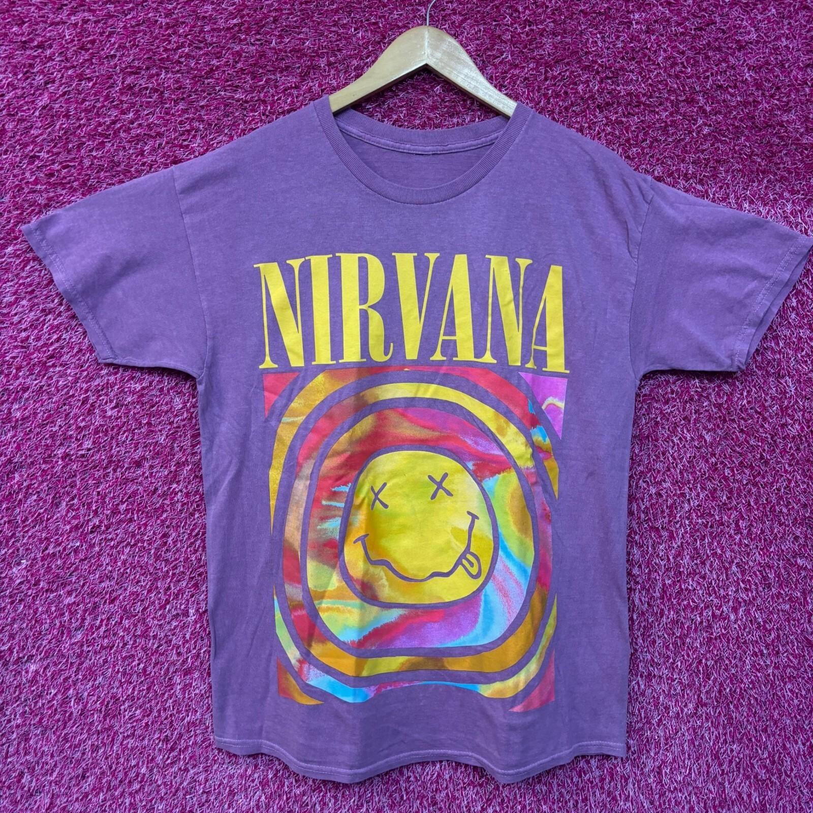 Футболка Nirvana Never Mind Фиолетовая со Смайликом XL