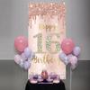 16th Birthday Door Banner Decorations for Girls, Pink Rose Gold Sweet 16 Birthday Door Cover Backdrop Party Supplies, Large Happy Sixteen Year Old