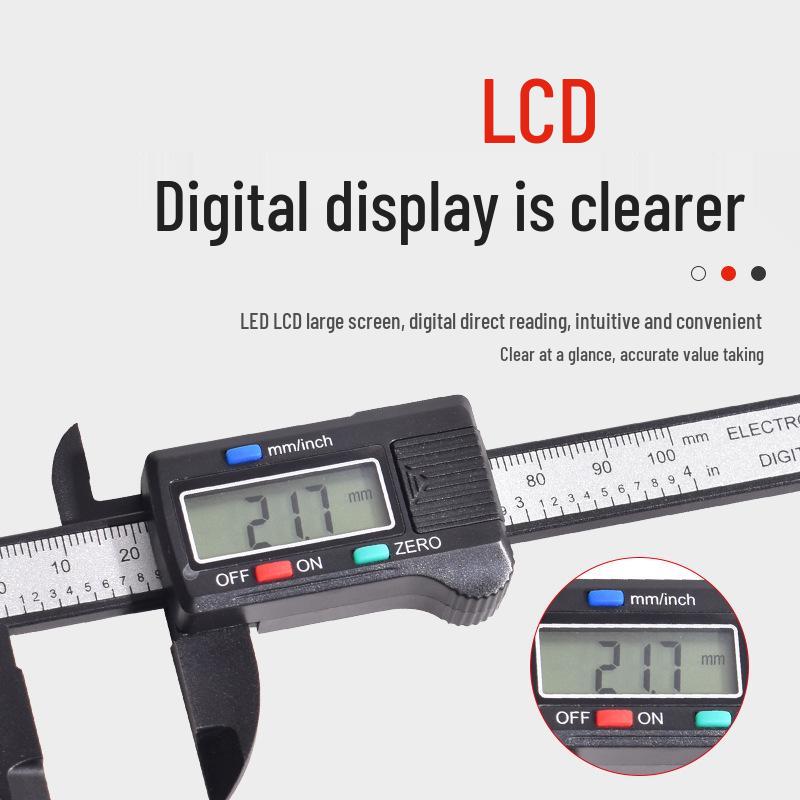 Caliper Vernier Digital 150mm: Instrument de măsură din plastic de înaltă rezistență pentru bijuterii și antichități.