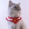 Cat Festive Embroidered Fabric Patch for New Year Dog Knitted Collar Pet New Year Scarf Accessory Cute Wet Towel