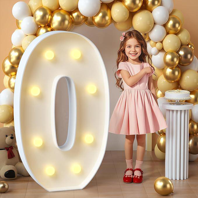 

Large Digital Number Photo Prop Lights for Birthdays & New Year Celebrations White Light