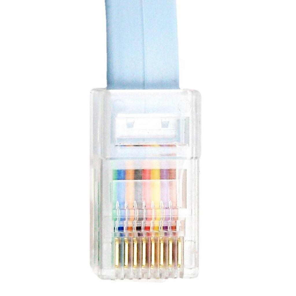 USB to RJ45 Blue Flat Serial Console Cable for Routers/Switches