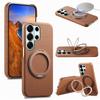 Case for Galaxy S26 Ultra - PC+Leather/PU, Brown, With Stand