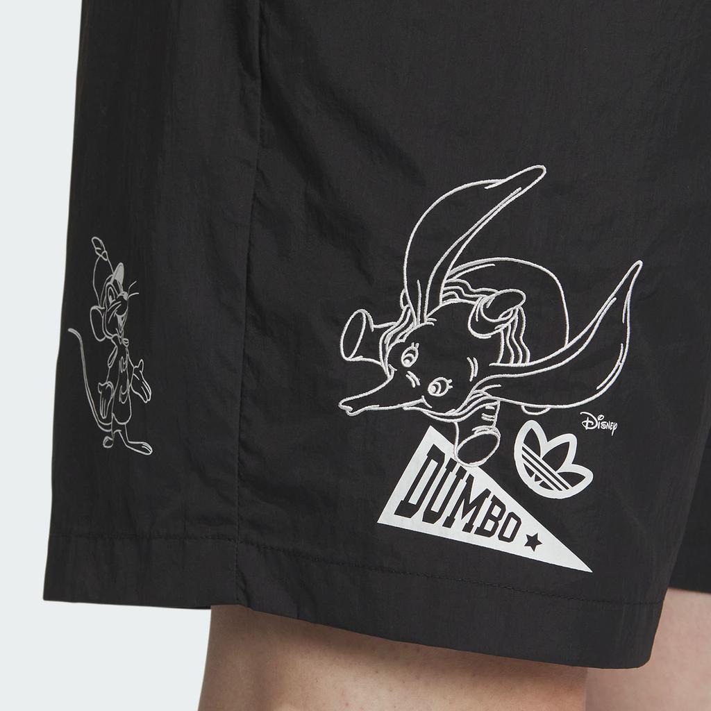 Adidas Originals Disney Dumbo Cartoon Print Elastic Waist Casual Shorts v1 Men Bottoms Black IN1065
