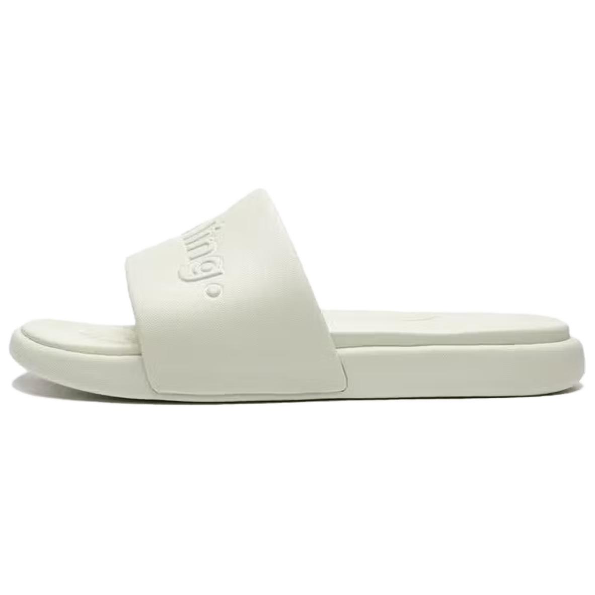 Li Ning Cushioning Abrasion Resistant Slide Slippers Unisex Light Tea Brown Green AGAW017-3 42