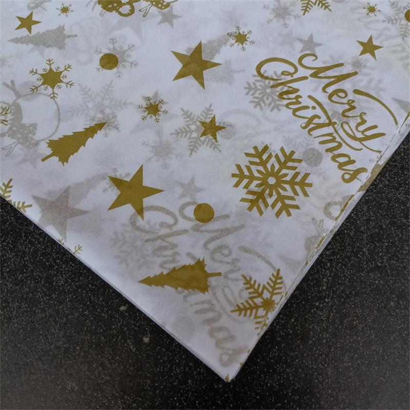 10 Sheets 50X66cm Christmas Gift Wrapping Paper Flower Bouquet Packing DIY Tissue Paper Xmas New Year Party Decoration Supplies