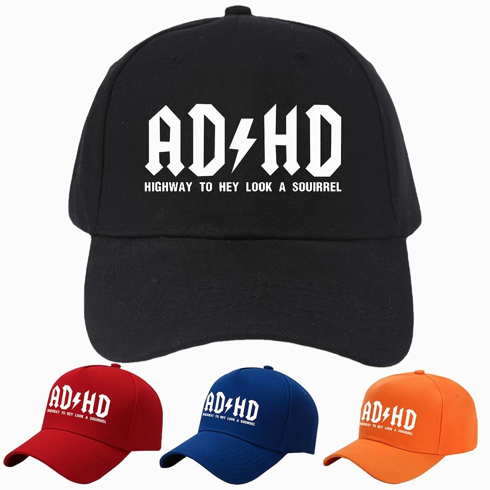Cool And Handsome Adhd Slogan Baseball Cap, 100% Polyester Woven Hat, Adjustable Sun Protection Visor With Moisture-Wicking Tech