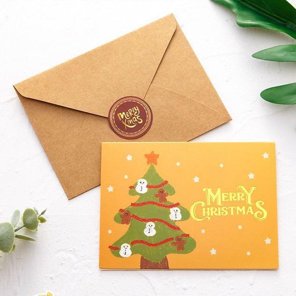 Christmas Tree Bell Elk Christmas Gift Gratitude Card Thank You Blessing Card  Party Favors Gifts