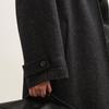 Less Women's Loose Lapel A-line Long Wool Coat