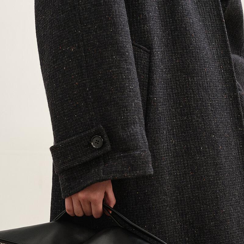 Less Women's Loose Lapel A-line Long Wool Coat