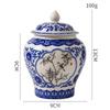 Ceramic Ginger Jar Ornaments with Lid Mandarin Vase Porcelain Jars for Home Decor Table Decoration Office Desktop Countertop