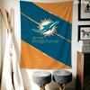 Miami Dolphins Wandteppich Ästhetisches Wandbehang Gedruckter Stoffdecke Dekorative Wandteppiche für Schlafzimmer Wohnzimmer Heimdekoration