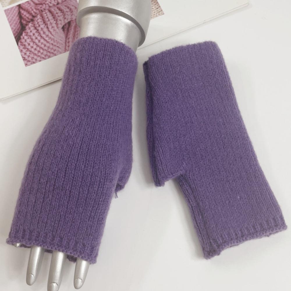 Exposed Finger Cashmere Gloves Thick Fingerless Gloves Fashion Knitted Gloves Women Girl