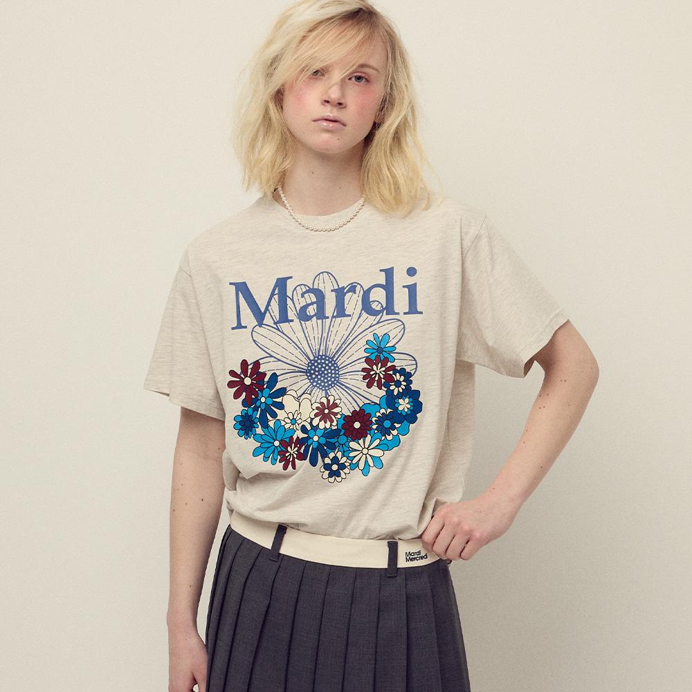 [mardimercredi] Футболка FLOWERMARDI JARDIN_ОАТМИЛ БЛЮ