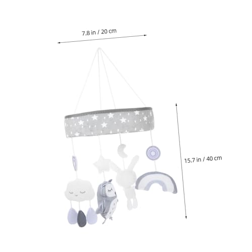 Crib Mobile with Cartoon Clouds Rainbow Rabbits Owl, Baby Nursery Decor, Newborn Soothing Toy, Musical Mobile for Infants