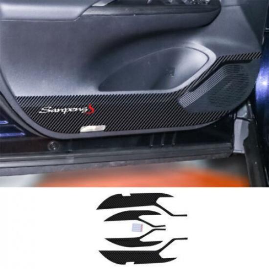 For Toyota Venza 2021~2022 Carbon Fiber Inner Door Anti~Kick Panel Cover Sticker