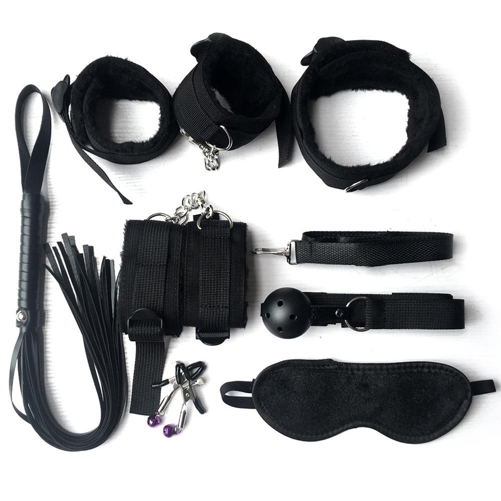 BDSM Kits Plush Bondage Handcuffs Sexulaes Games Whip Mouth Gag Nipple Clamps Sex Toys For Couples Exotic Accessories Adults