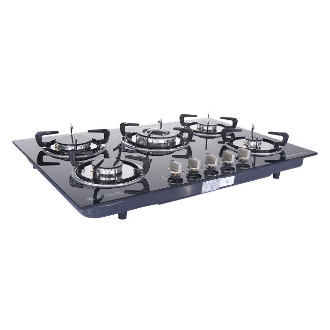 Five-Burner Tempered Glass Built-in LPG Gas Stove