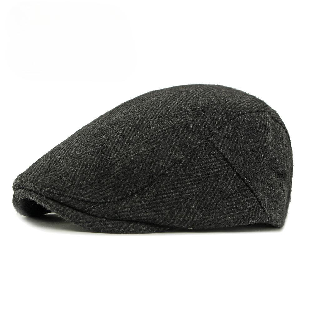 Vintage Herringbone Tweed Flat Cap Men Women British Retro Ivy Hat Autumn Winter Warm Woolen Newsboy Gatsby Cap Driving Cap