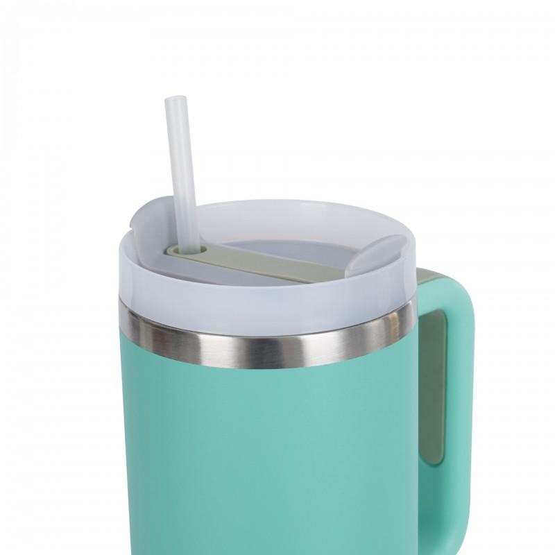 40oz Stainless Steel Insulated Travel Mug With Handle Car Office Home - Double Wall Vacuum Thermos Cup