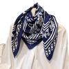 Spring and summer new simulated silk large square scarf printing professional commuting versatile shawl diagonal silk pattern headscarf scarf women