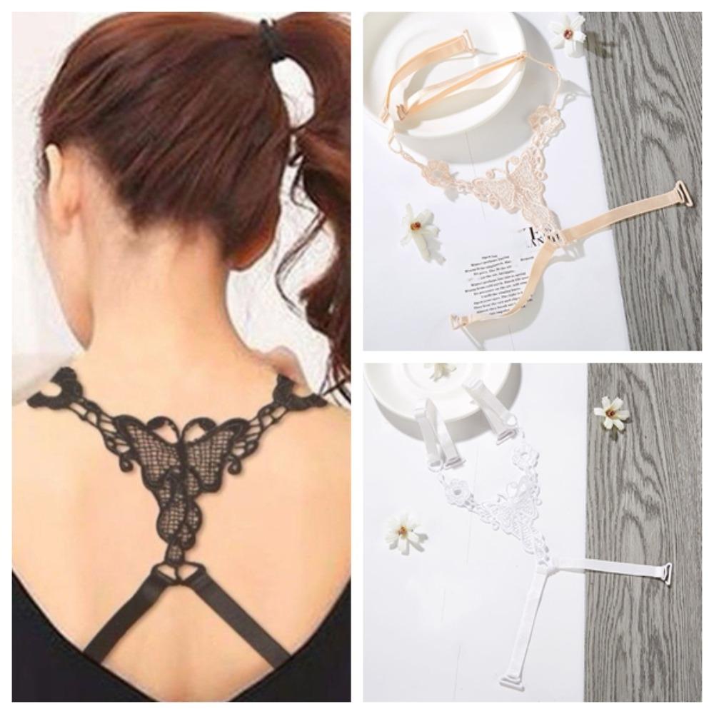 3 шт. Красивые Кружевные Бретели для Бюстгальтера с Рисунком Бабочки, Перекрещивающиеся Бретели, Плечевые Бретели для Бюстгальтера, Аксессуар для Бюстгальтера Style C