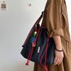 Leisure Denim Shoulder Bag Casual Casual Canvas Bag Vintage Drawstring Tote Bag  Travel