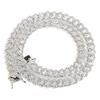 8mm Bling Iced Out Full Zircon Silver Cuban Link Chain Diamond Hip Hop Jewelry Necklaces for Man Women Bracelet Anklet