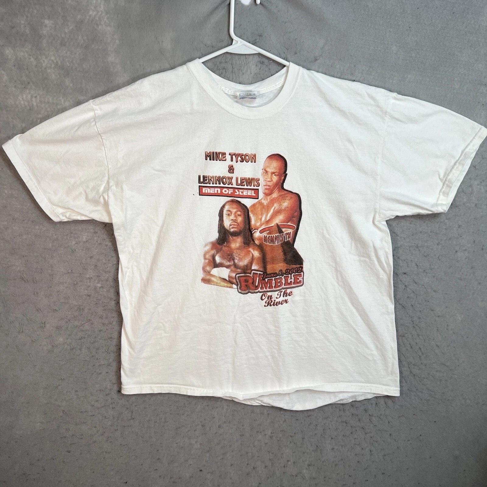 

A1 Vintage 2002 Mike Tyson VS Lennox Lewis Boxing T Shirt Adult XL White Mens S