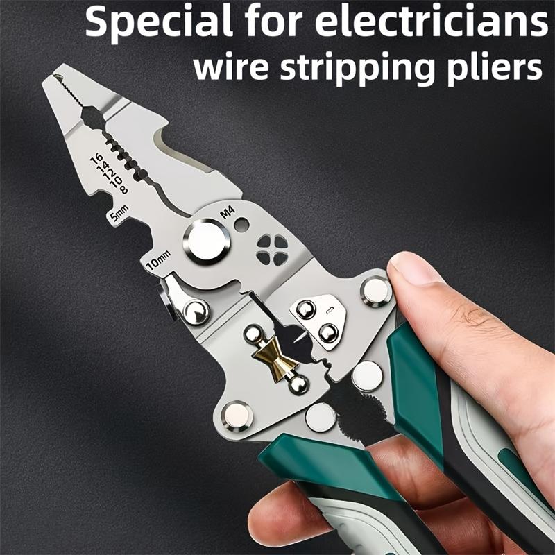 Foldable Multi Function Wire Stripper Crimper  Cutter Electrician Pliers For Stripping Splitting Cutting Wires Professional Tool