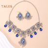 1 Set Necklace Earrings Set Rhinestone Decor Water Drop Bohemian Hollow Out Symmetric Polished Prom Party Wedding Party Bride Jewelry Set