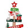 Wooden Christmas Tree Sign Plaque Small Xmas Desk Ornament for Bedroom Bookshelf