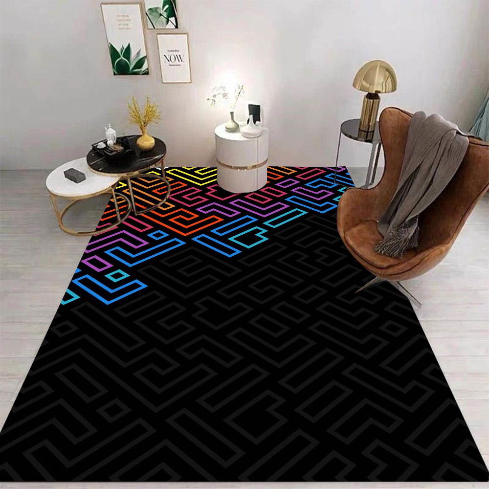 Simple Cartoon Style Area Rug Non-Slip Washable Mat for Living Room Bedroom Kitchen Sofa Table Balcony Floor Carpet