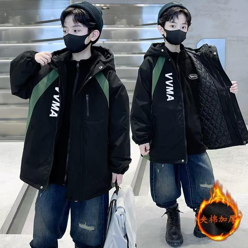 Boys Kids Detachable Three In One Thickened Winter Outdoor Jacket