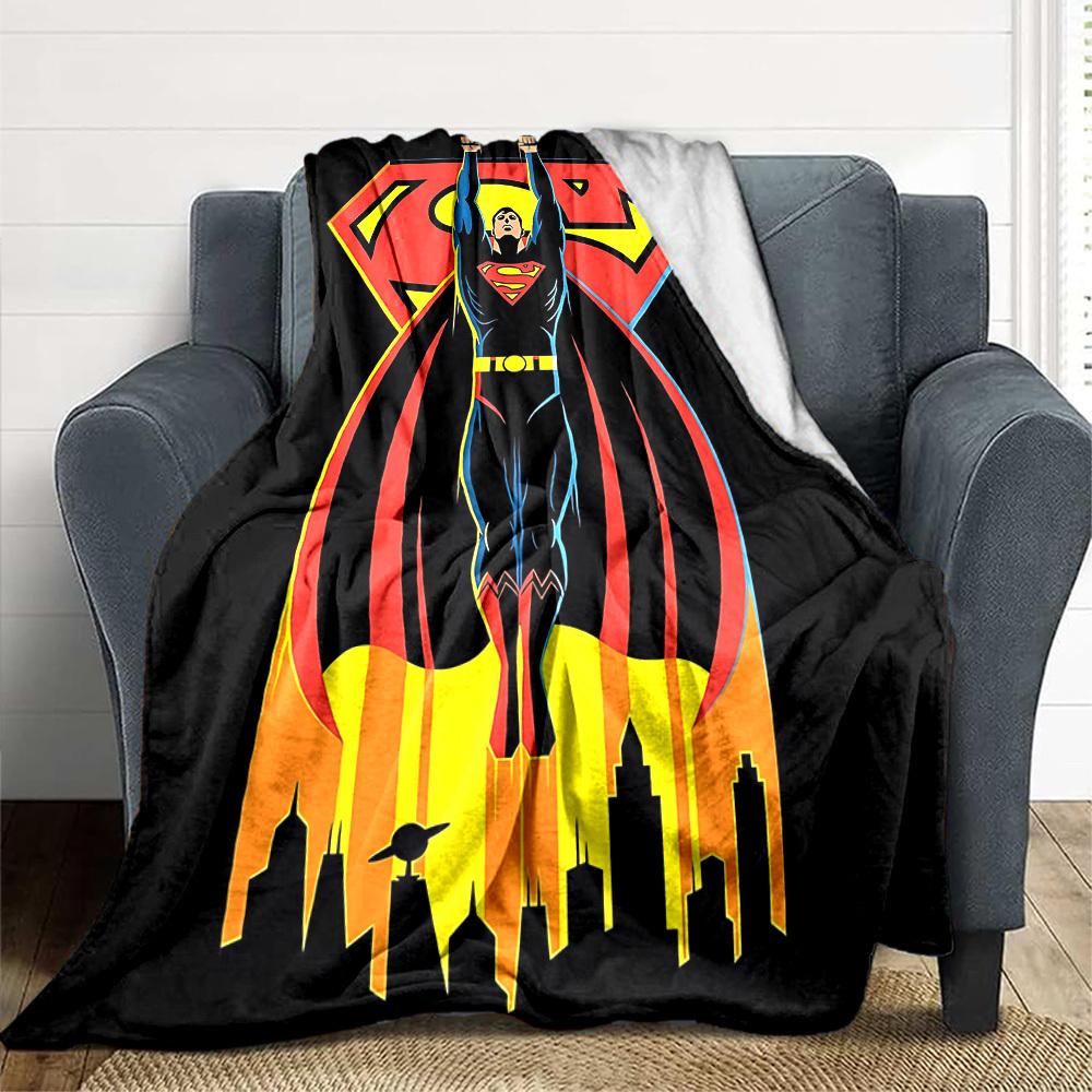 

1pc Superman Blanket Lightweight Flannel Throw For Sofa, Bed, Travel, Camping, Livingroom, Office, Couch, Chair, And Bed 80x120cm