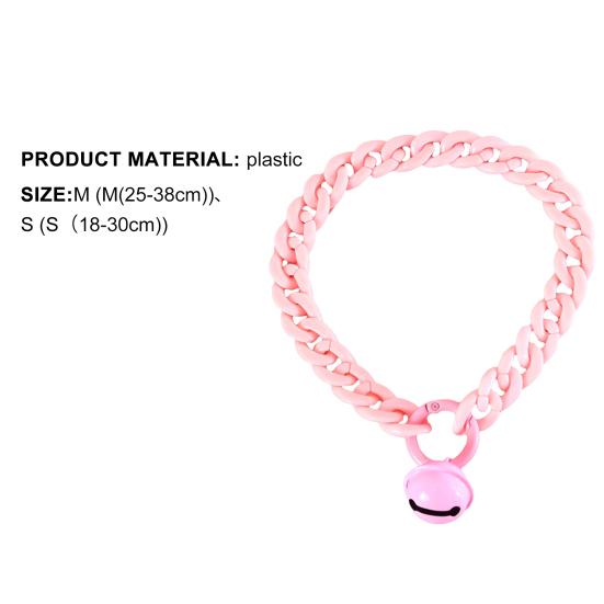 Dog Necklace Bell Pendant Colored Plastic Chain Cat Collar Pet Neck Wear Chain Birthday Accessories