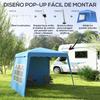 Foldable Pop Up Canopy 2 89x2 89m Garden Gazebo Pavilion With Side Walls Adjustable Height UV50+ Protection Blue