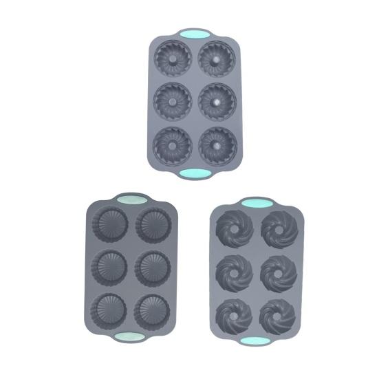 6-dutinková silikonová forma na věnec Vánoční pečicí forma na cupcakes mýdlo čokoládu Flexibilní DIY řemeslná forma a forma na sváteční pochoutky